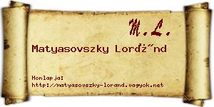 Matyasovszky Loránd névjegykártya